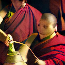 generated: Tibetan priests ringing a bell #2